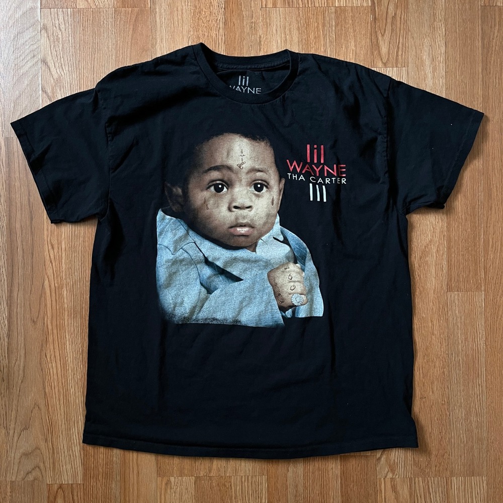 Lil Wayne Tha Carter III Graphic T-Shirt Mens Large Black Young Money Rap Tee